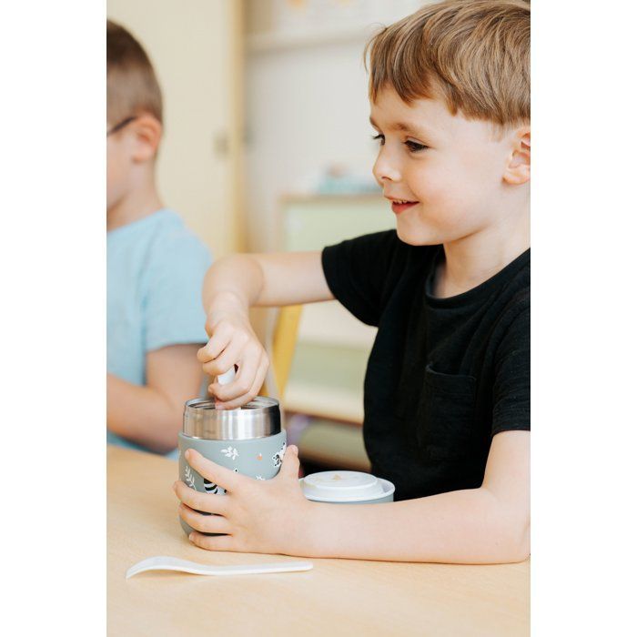 Kleine geïsoleerde lunchbox - MONBENTO - Luchtdichte lunchbox - Houdt eten tot 5 uur warm/vers - MB Capsule Raccoon