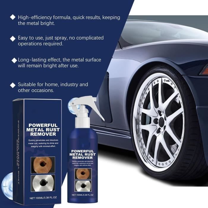 Powerful metal rust remover, multi-functional rust-preventative spray, instant rust-dissolving spray for tools, metals, and cars.