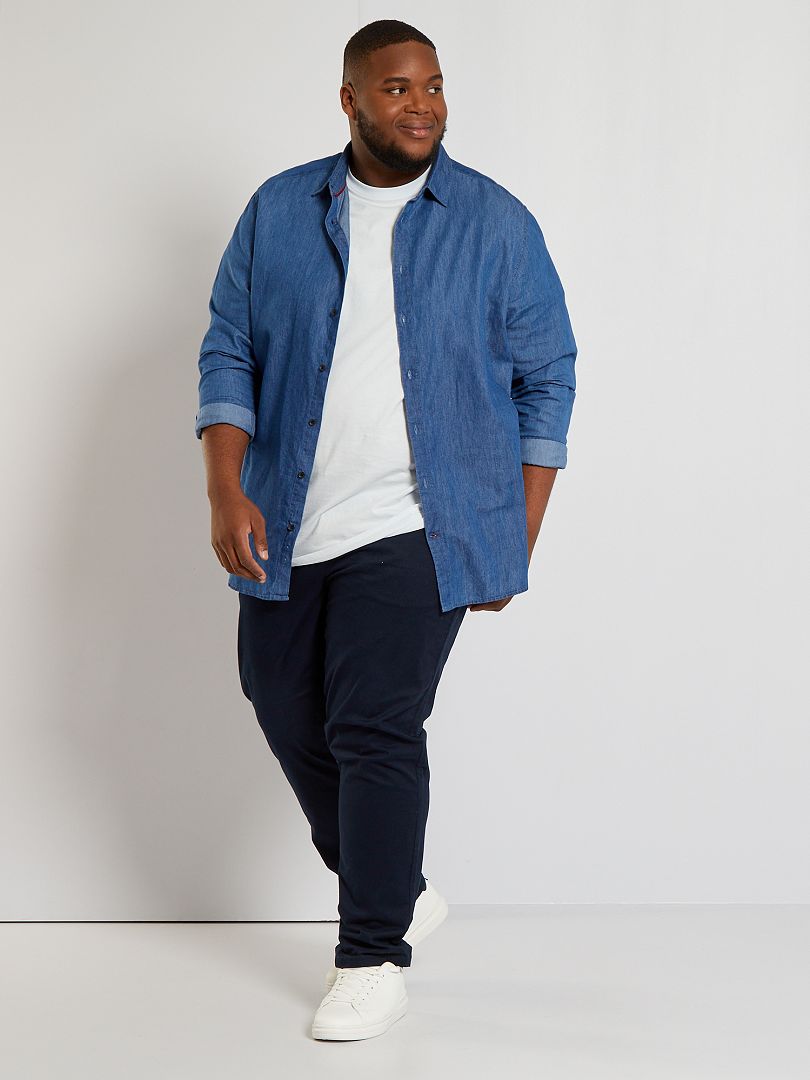 Calça chino de corte regular tamanho L34 - azul