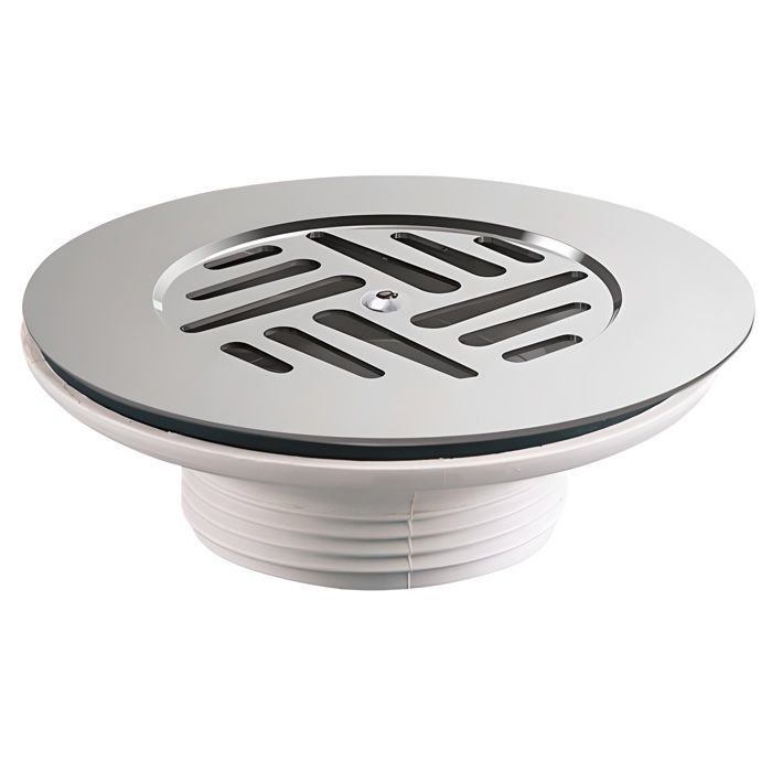 Sink drain - VALENTIN - 00 700100 000 00 - Free-flowing - Stainless steel grid Ø85 mm - Connection Ø60 mm