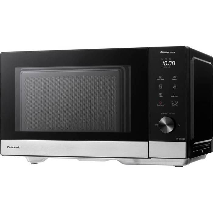 Panasonic NN-SD38QSEPG Microwave Oven, Black, Stainless Steel, 1000W, LCD Display