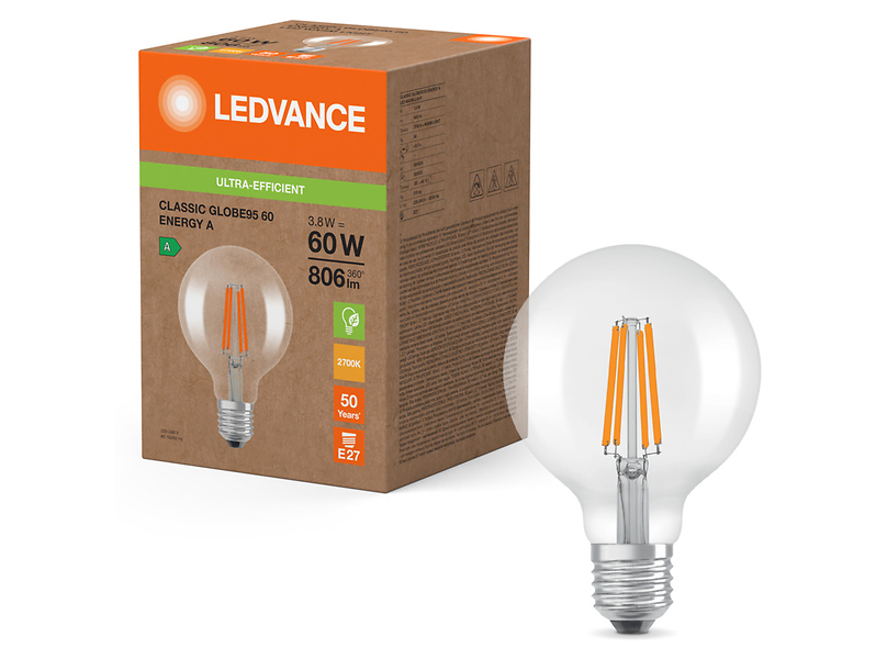 Żarówka dekoracyjna LED E27 3,8W z ciepłą barwą światła