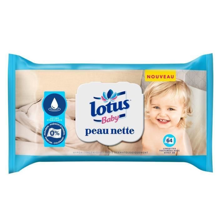 lotus Baby 7322540860122 - COMMUTATEUR KVM - Peau Nette - Lingette bébé - 12 paquets de 64 lingettes