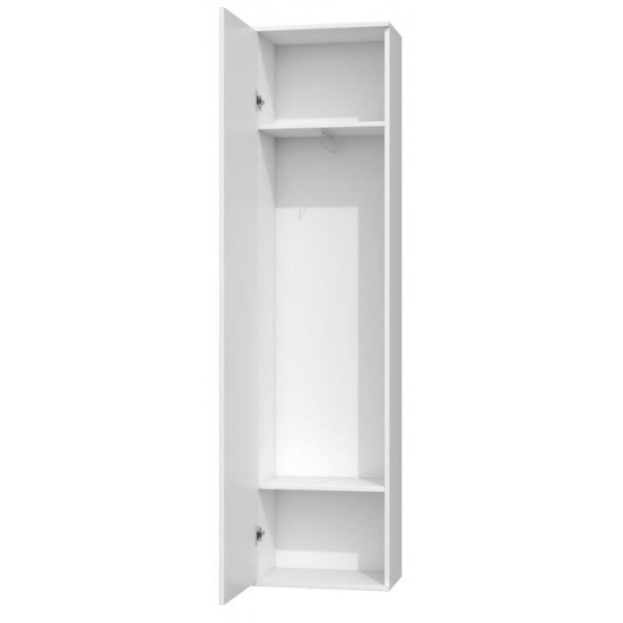 ATARA | Armoire d’entrée avec grand miroir | 180x50x35 cm | Deux étagères + porte-cintres à l’intérieur | Meubles d’entrée