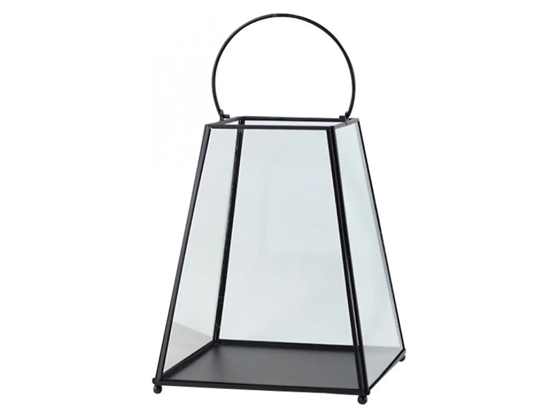 Lampion metalowy stożkowy 26,5 cm czarny