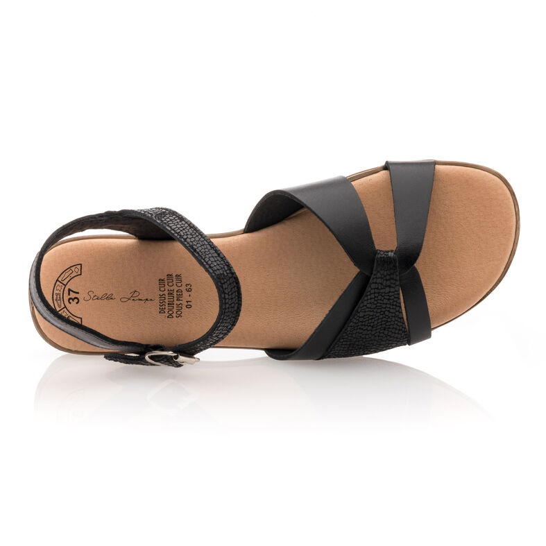 Svarte sandaler / sko med åpen tå til dame