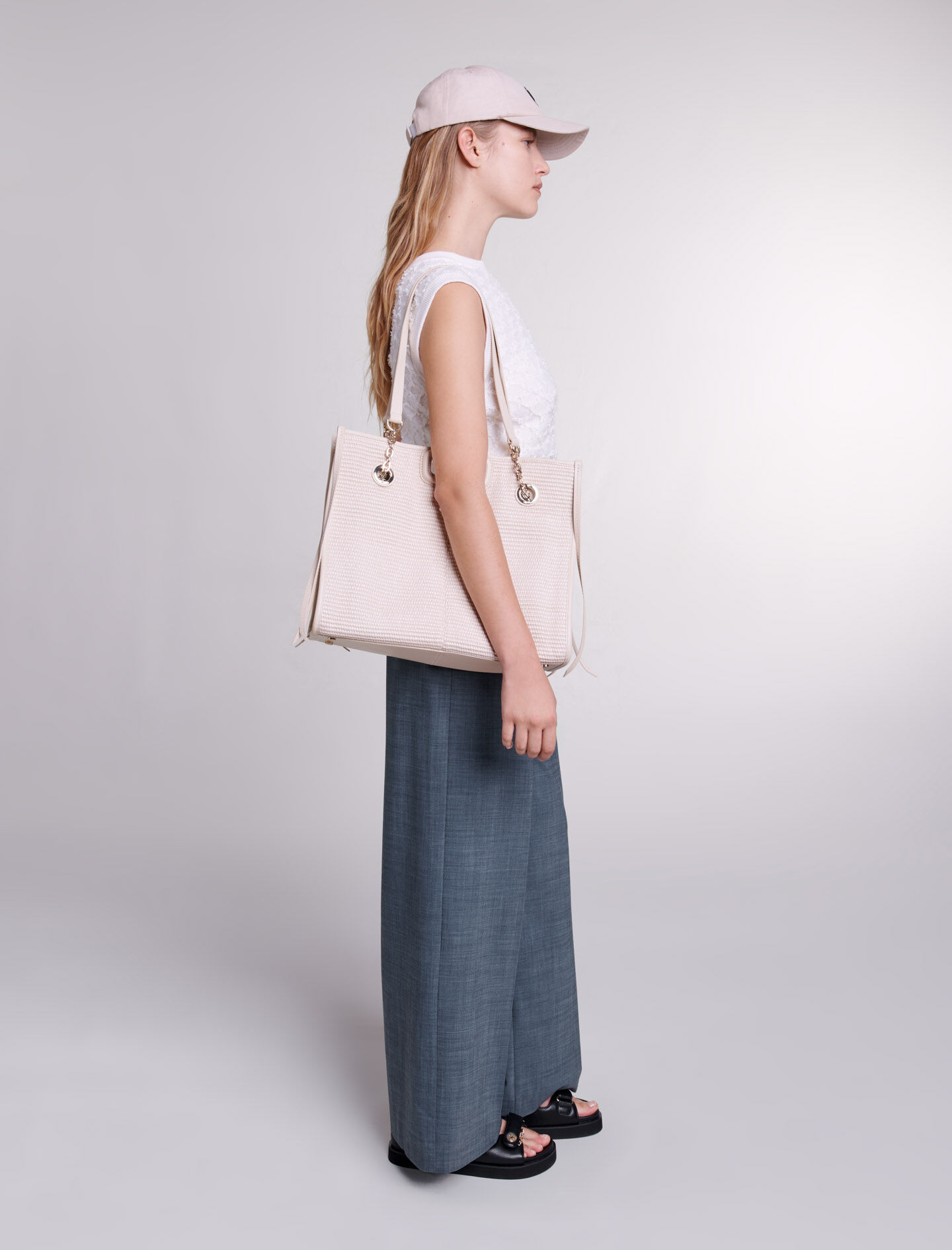 Broek met wijde pijpen - Petrolblauw