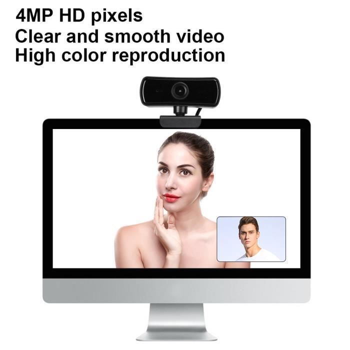 Webcam - HURRISE - Caméra USB 4K - Microphone intégré - Rotation 360° - Plug and Play