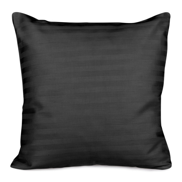 Poszewka satynowa 40x40 czarna pasy jednobarwna Cizgili
