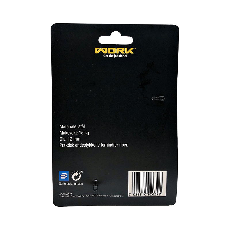 Arbetsväggkrok 2-pack 15 kg, stål, Arbete