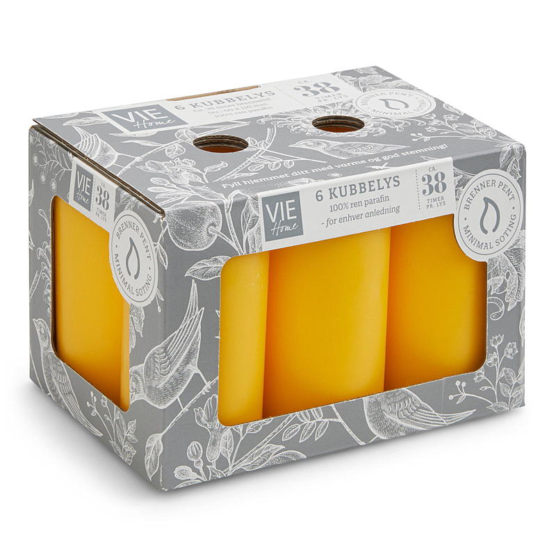 Vie Home Cube Licht 6er-Pack 6x11 cm gelb