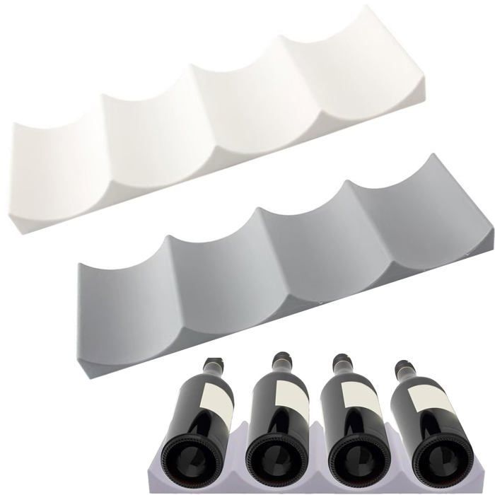 Juego de 2 soportes de silicona para botellas, organizador para refrigerador/mesa/bar, armario de almacenamiento de cerveza/bebidas Cuneary