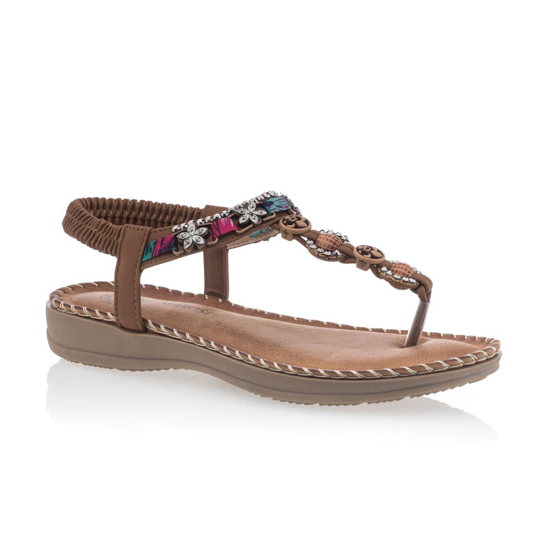Brune sandaler med stringtruse til dame