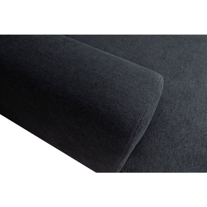 Canapé d'angle modulable - 4 places - LEONIE - Tissu Noir - Têtières ajustables - 357 x 175 x 75 cm