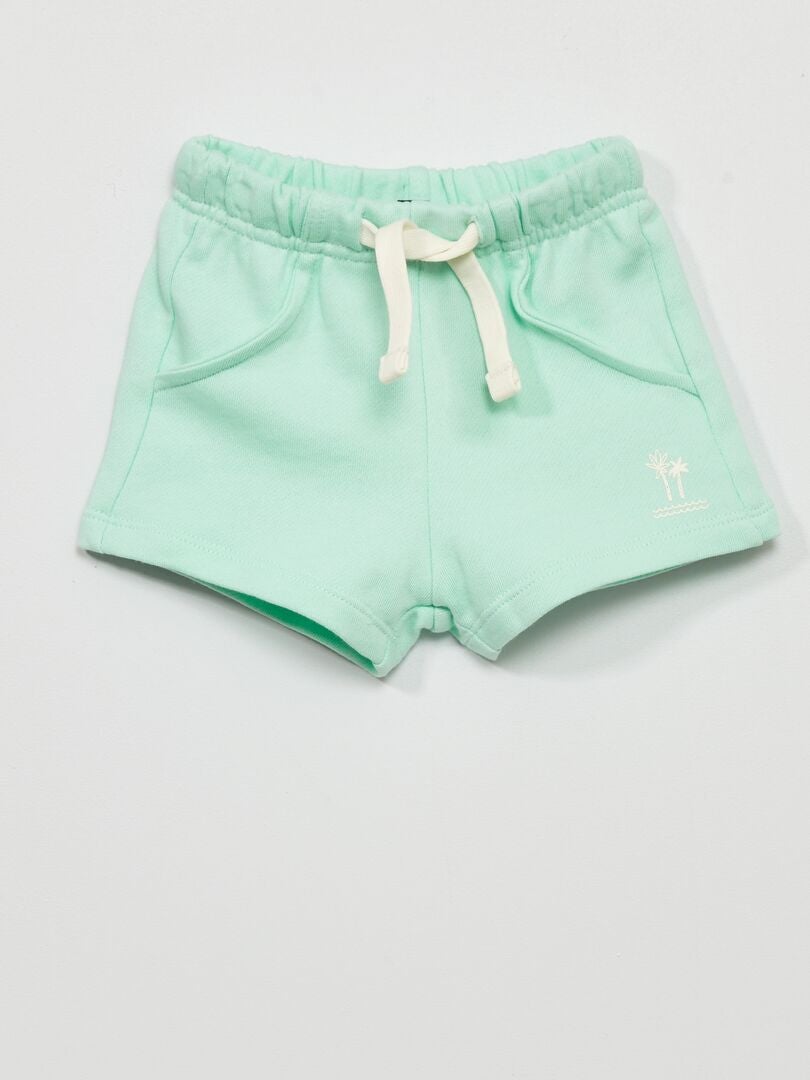 Bedrukte fleece shorts - WIT