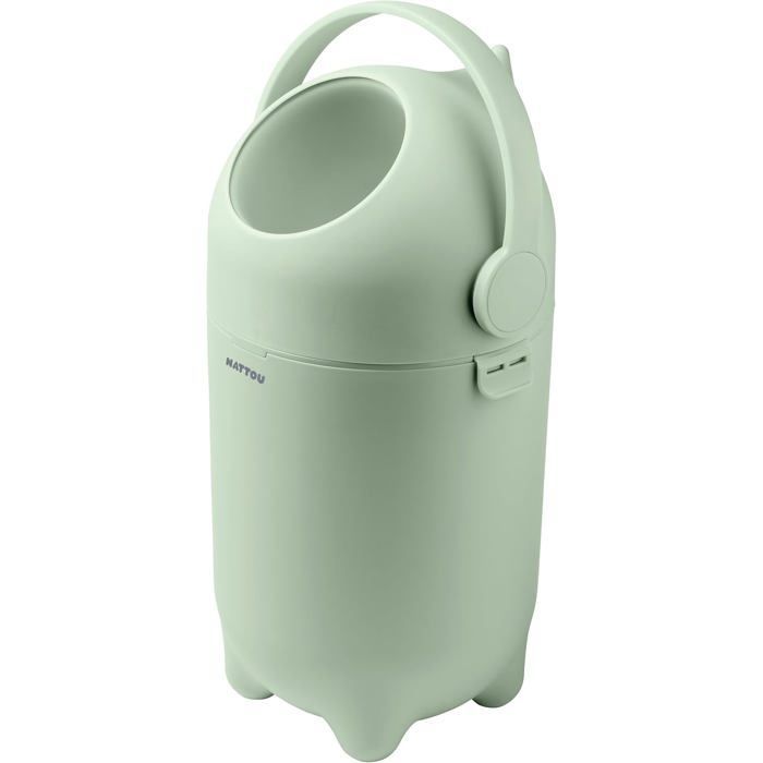 Cestino per pannolini Nattou Dropy, resistente agli odori, facile da aprire, verde.