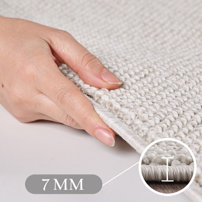 Carpetsale24 Crèmekleurig vloerkleed voor de woonkamer 240x340 cm Modern effen vloerkleed met gemengde lussen Onderhoudsvriendelijk Decoratief vloerkleed Zacht