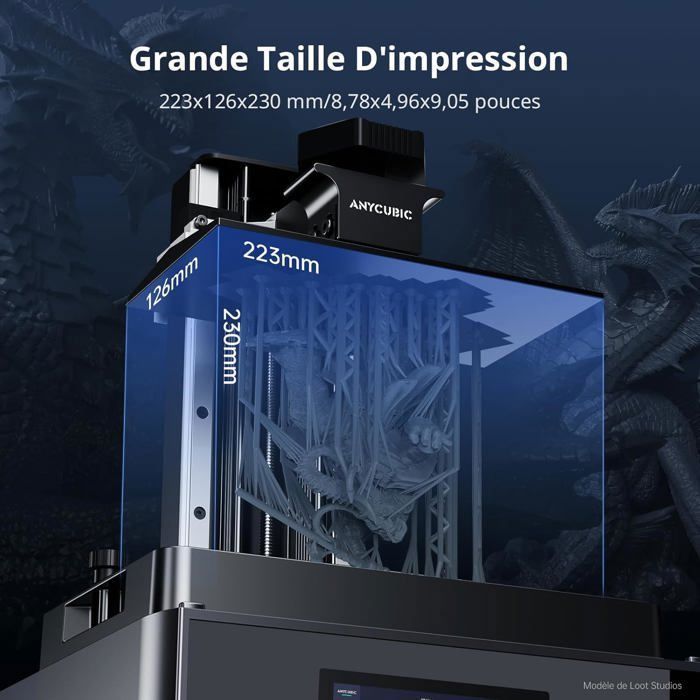 Imprimante 3D Résine - ANYCUBIC - Photon Mono M7 - Écran 10,1'' 14K - Impression Rapide 150mm/h - Noir