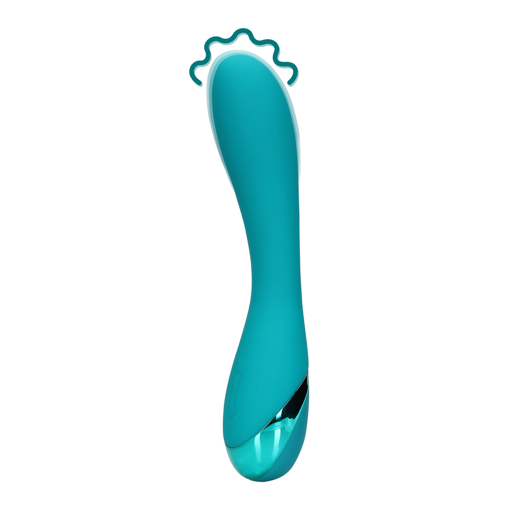 Gladek silikonski vibrator za G-točko, modrozelen Vibratorji