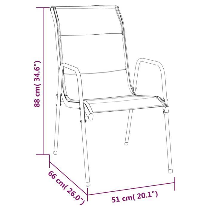 Tuineetset - BURKE - 7-delig - Zwart - Poedergecoat staal - Textilene - Tafel 160x80x74 cm