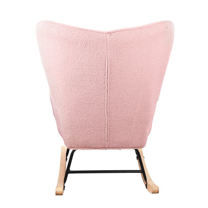 Sedia a dondolo - SOMUBI - Orsetto di peluche - Rosa - Imbottita - Design scandinavo moderno