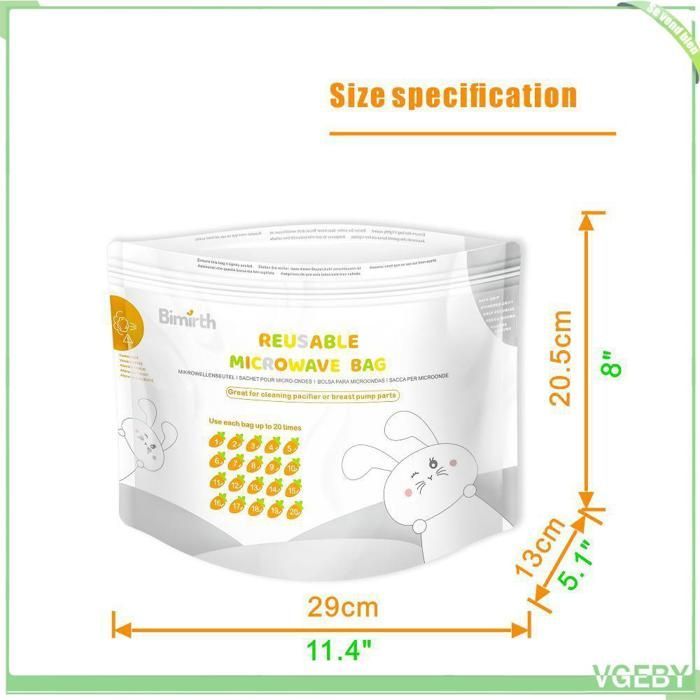 Fafeicy Bimirth S5005 magnetronsterilisatiezakjes - Herbruikbare magnetronzakjes voor babyflesjes en babyverzorgingsproducten