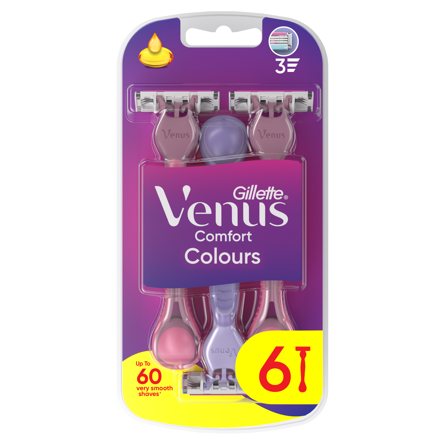 Maquinillas de afeitar Gillette para mujer, 6 unidades Simply Venus 3