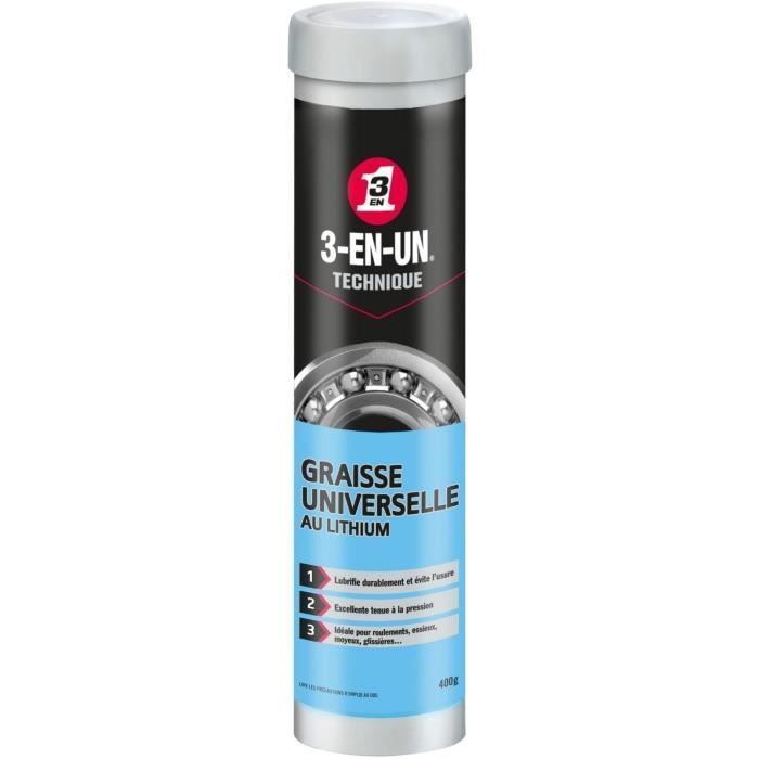 3-EN-UN TECHNIQUE Graisse Universelle au Lithium en cartouche - 400g