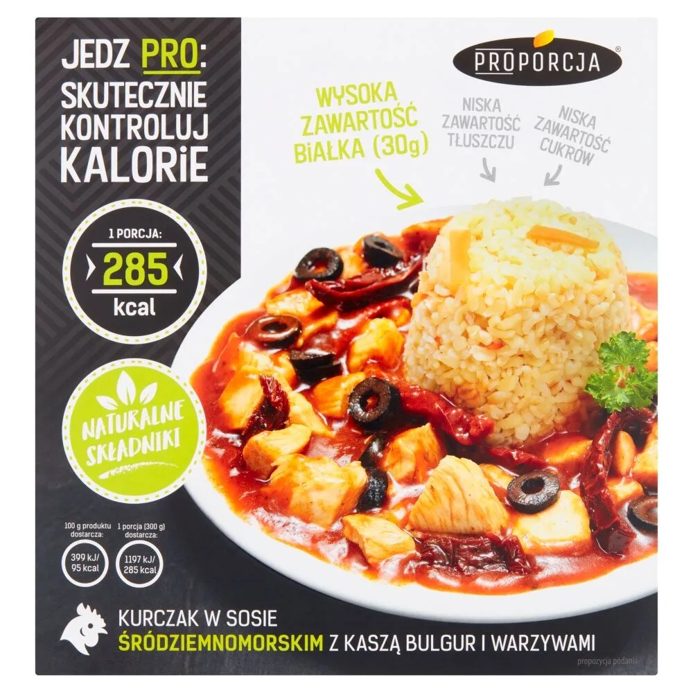 Proporcja Kurczak w Sosie Śródziemnomorskim z Kaszą Bulgur i Warzywami