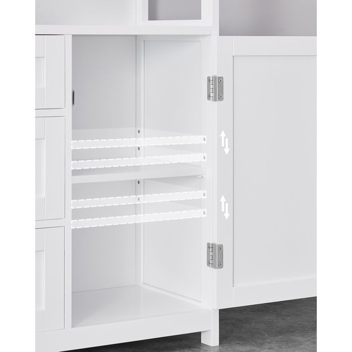 VASAGLE Meuble de Salle de Bain, Commode, Placard, Armoire, avec Étagères Réglables, 3 Tiroirs, 30 x 60 x 80 cm, Blanc