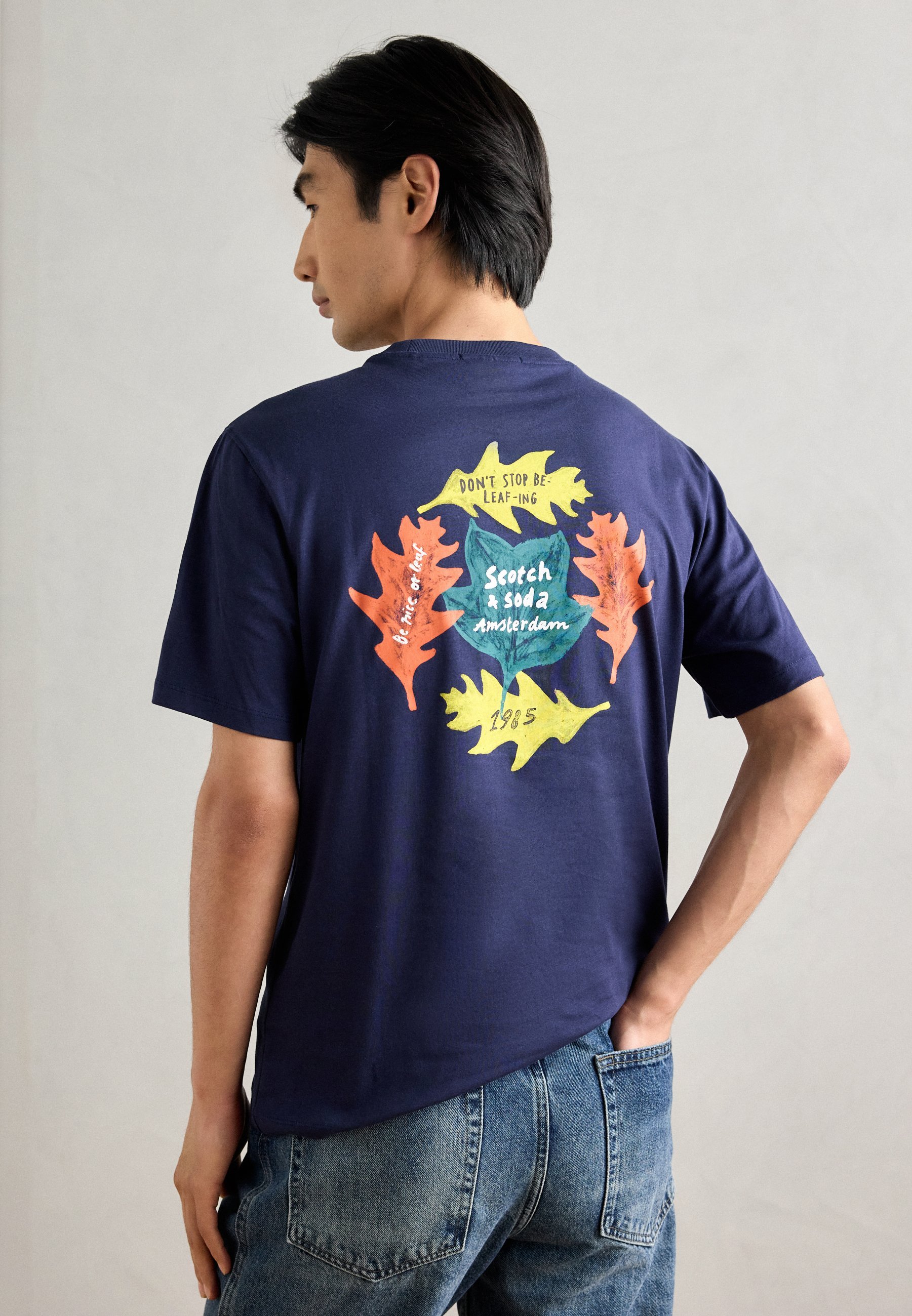 Scotch & Soda REGULAR FIT FRONT BACK - Triko s potiskem - black