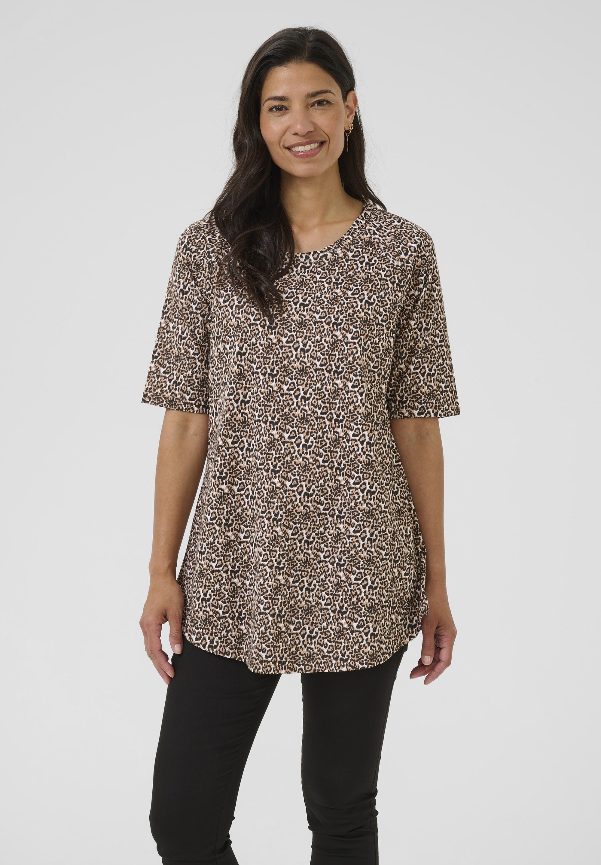 Bon'A Parte TAMIA - T-shirt imprimé - imprimé léopard marron
