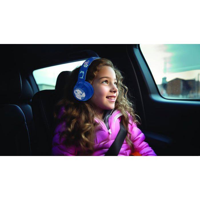 LEXIBOOK - Valaisevat Bluetooth®-kuulokkeet - 3D-muotoilu - Taittuvat ja säädettävät - Disney Stitch