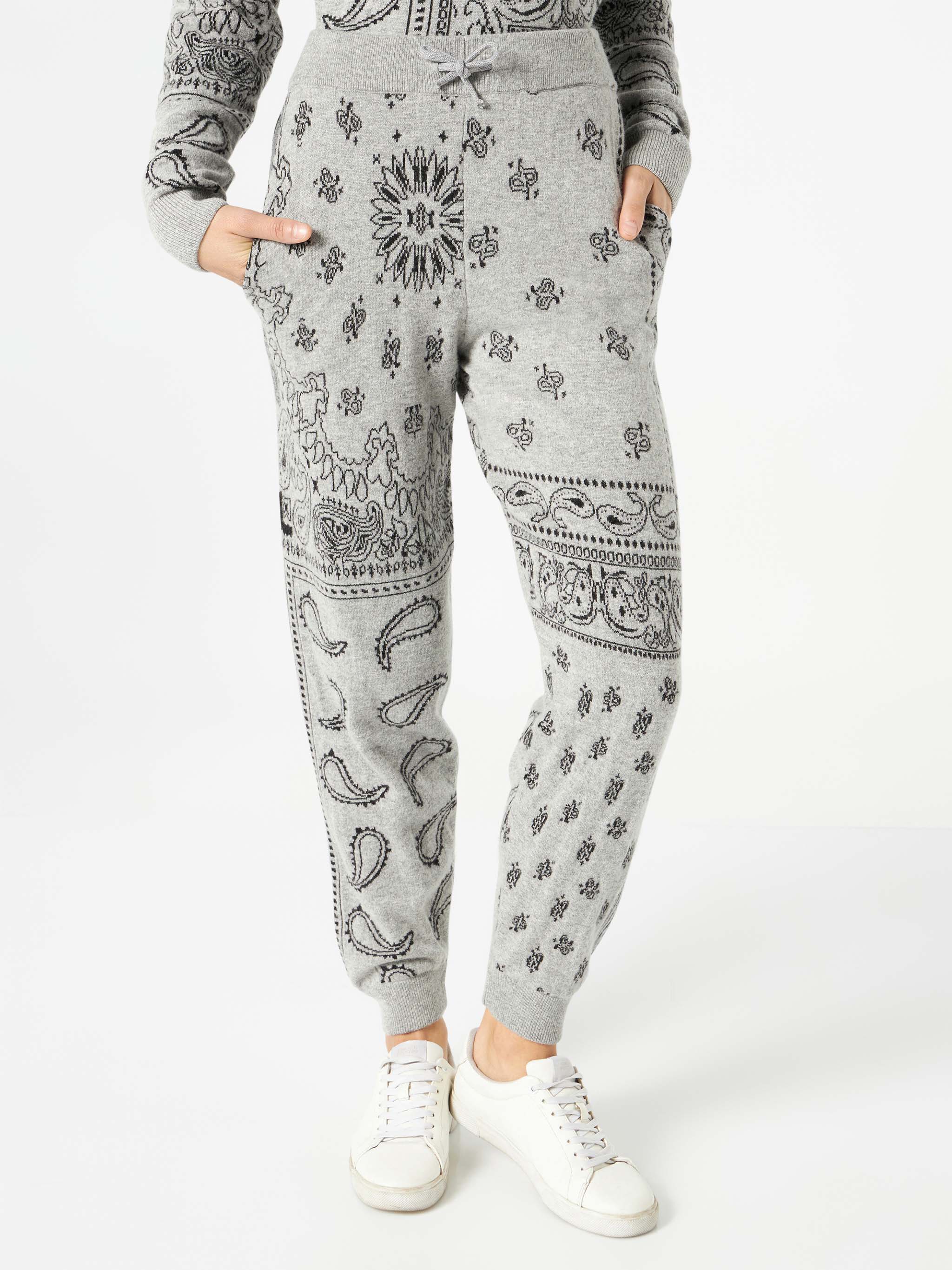 Pantalones deportivos de punto jacquard con estampado de bandana para mujer