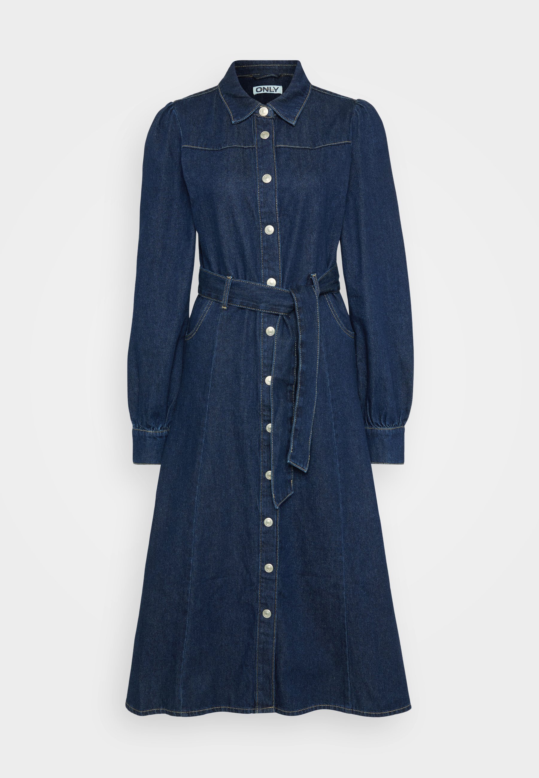 ONLY Tall ONLKETTY LANGE JURK MET RIEM - Denim jurk - donkerblauwe denim