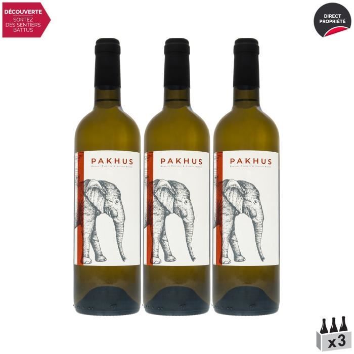 Pakhus Blanc - Lot de 3x75cl - Philippe et Sylvain Ravier - Vin Blanc de Savoie - Bugey - Appellation VDF Vin de France - Origine