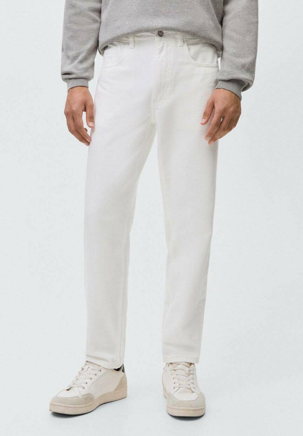 Mango Kids Jeansy Slim fit - białe