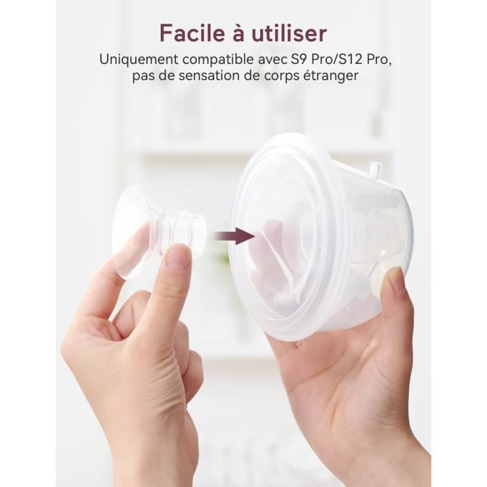 Inserto de flange Momcozy de 21 mm compatível com a bomba tira-leite Momcozy S9 Pro/S12 Pro, 1 peça (19 mm)