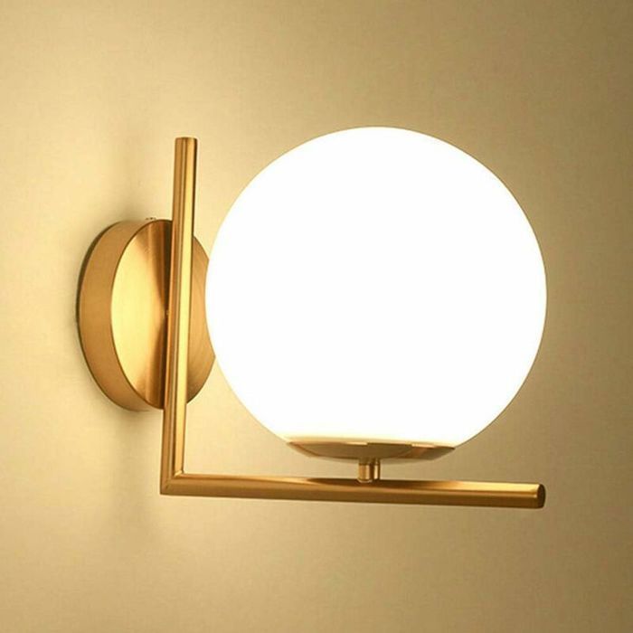 Luminária de parede LED - WASDK - Esfera de vidro - Preta - Soquete E27 - Moderna