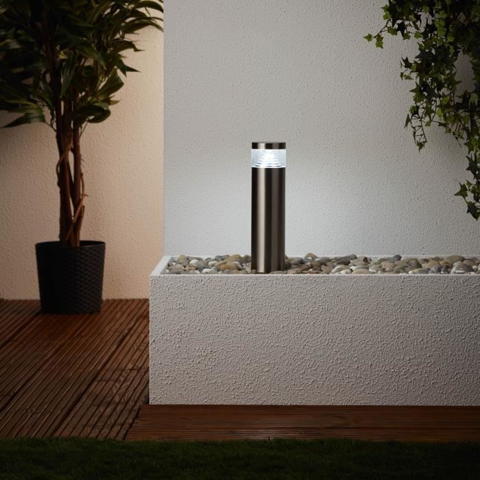 Bolardo exterior AVON fabricado en acero especial y plástico con 1 LED de 4 W - BRILLANTE