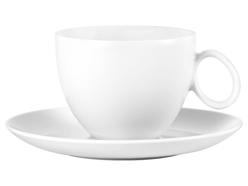 Filiżanka ze spodkiem Quebec ceramiczna 260 ml biała