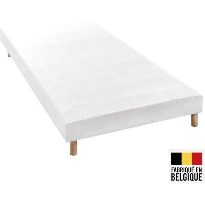 Conjunto de colchón y base de cama de 90 x 190 cm y 27 cm de altura - muelles ensacados - 7 zonas - reversible - fabricado en Bélgica - DEKO DREAM