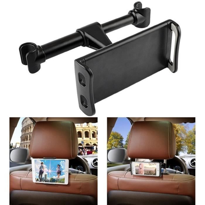 Car Mount for Tablet/Phone, 360° Adjustable Rotating, Rear Seat Mount - Black