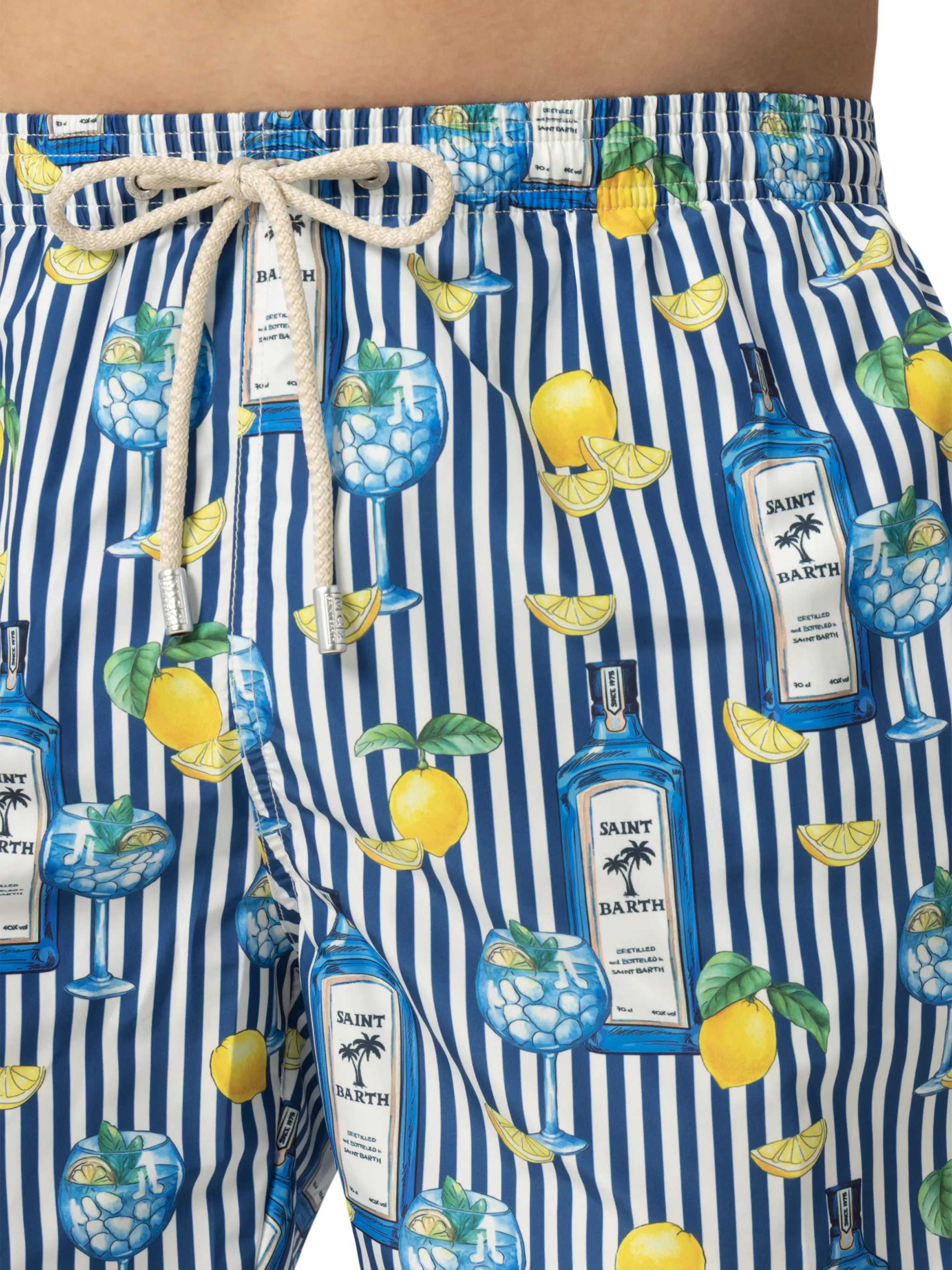 Zwempak van lichtgewicht stof met gin-tonic print