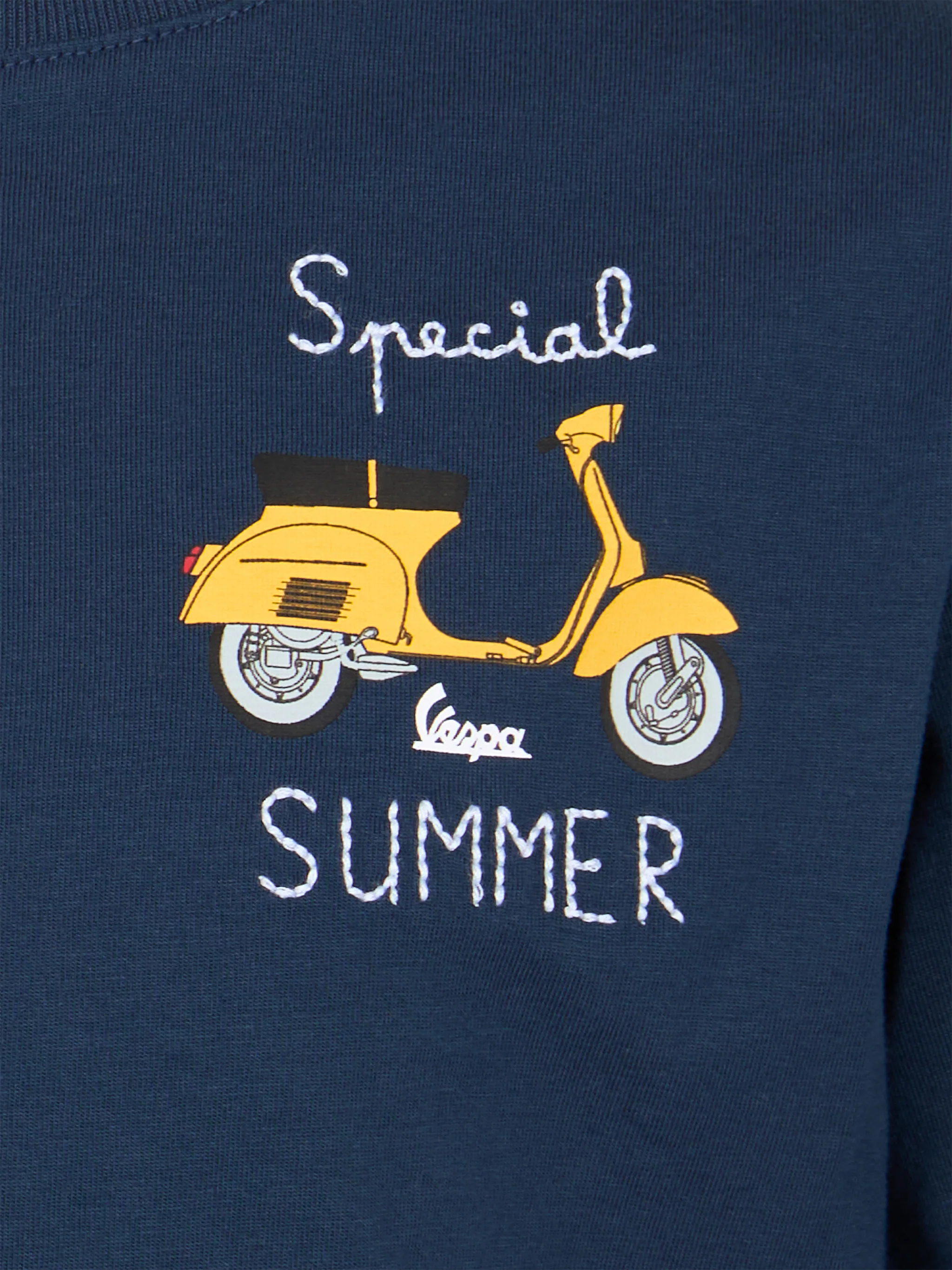 T-shirt da bambino in cotone con stampa Vespa e ricamo Special Summer