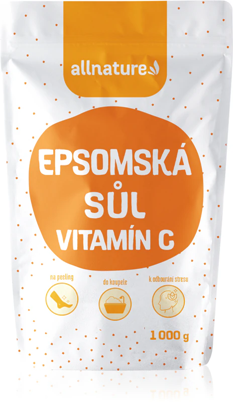 Allnature Epsom salt + vitamín C sól do kąpieli