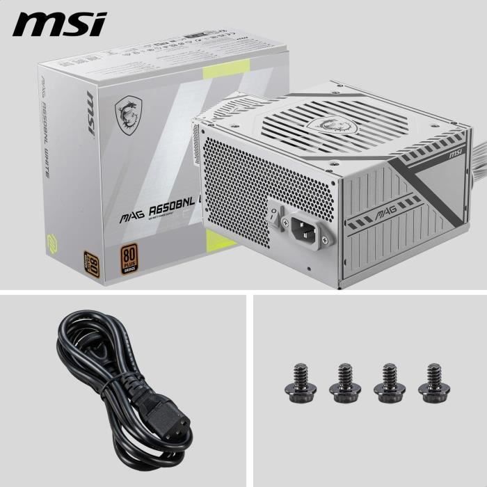 PC power supply - MSI - 306-7ZPAX27-HH9 - MAG A650BNL WHITE