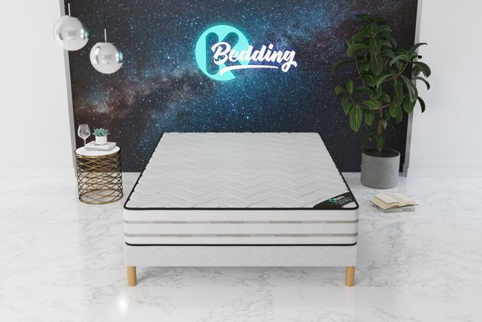 Ensemble Memory Premium Sommier + Matelas 200x200 cm – Hauteur 25 cm
