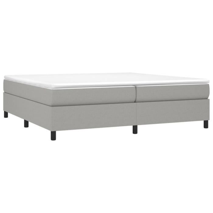 Base de cama de muelles elegante, gris claro, 200 x 200 cm. Tejido: 200 x 200 cm. Peso: 28,2 kg.