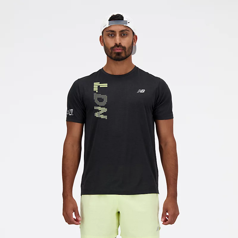 Tricou NB Athletics Run London Edition pentru bărbați – NEGRU